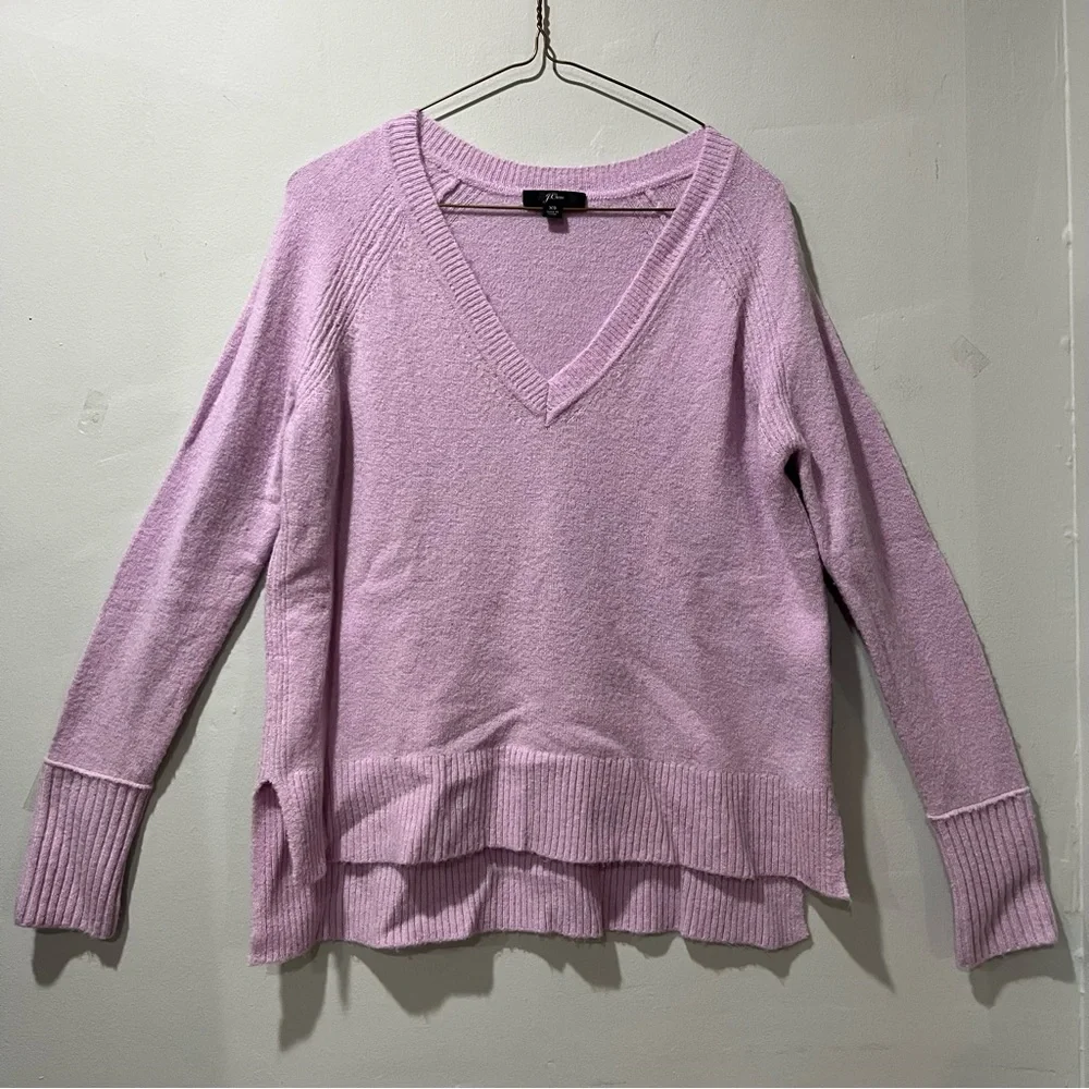 J. Crew Merino V-Neck‎ Tunic Long Sleeve Sweater Lilac XS Light Weight